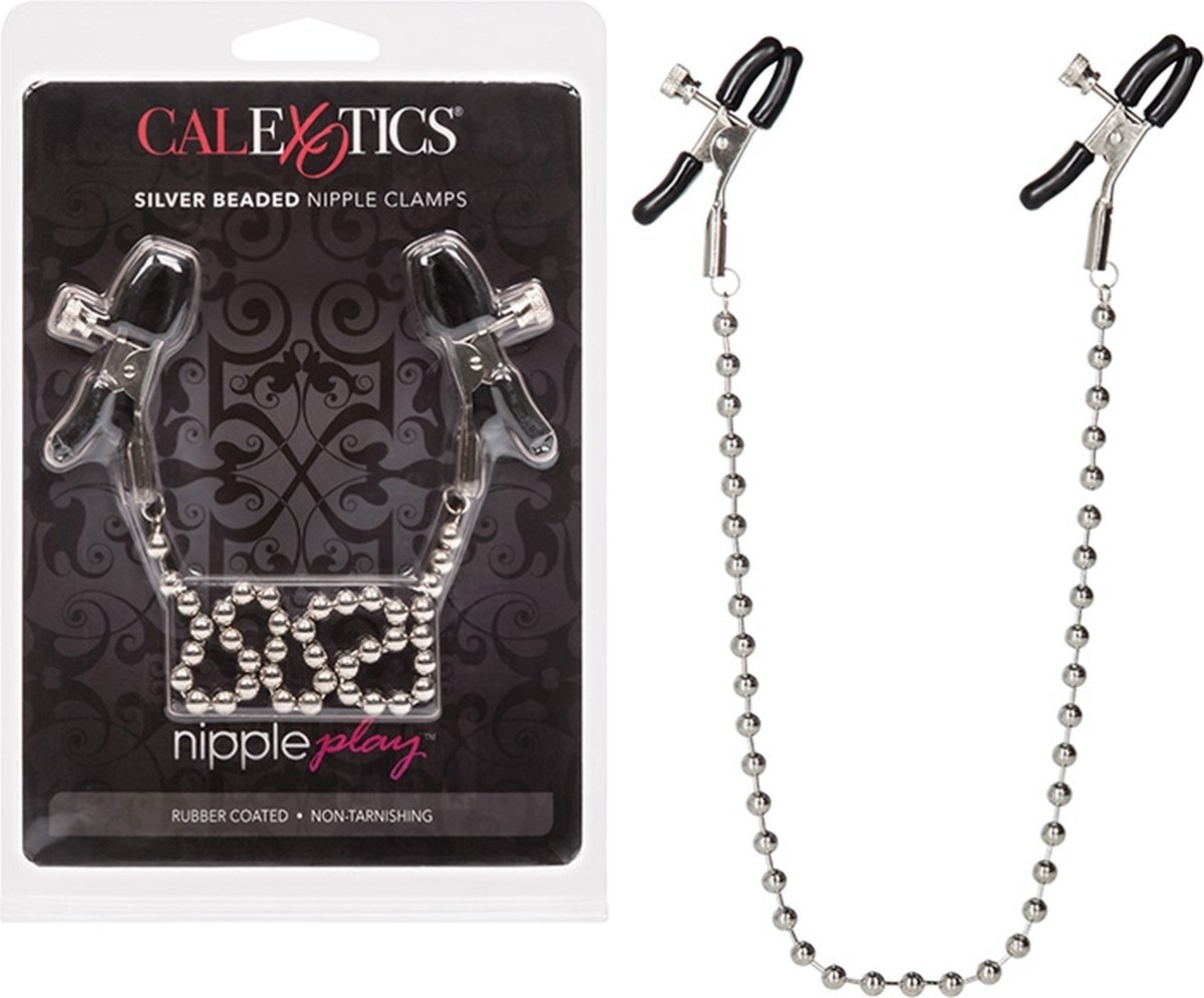 CalExotics - Silver Beaded Nipple Clamps - Bondage / SM Nipple clamps Metaal