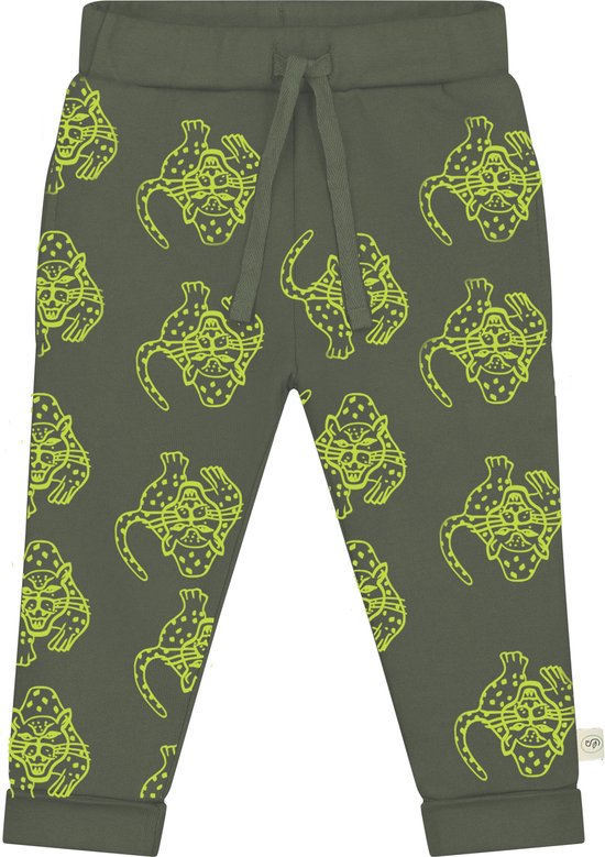 Smitten Organic 'Camping Magical Leopard' Pantalon de survêtement à imprimé all over de couleur Balsam Green