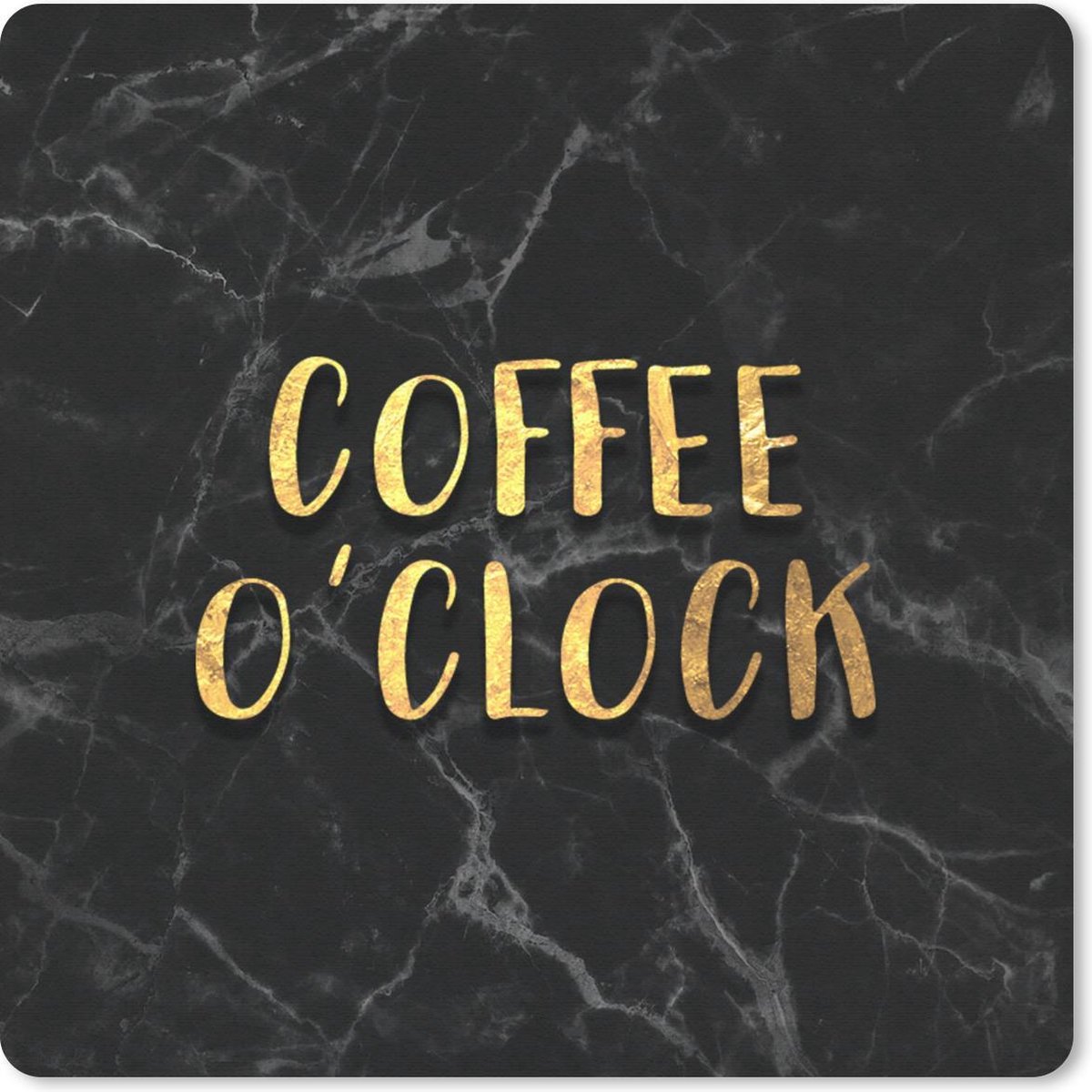 Muismat 30x30 cm - Mousepad Quote - Koffie - Goud - Marmer print - Muismatten