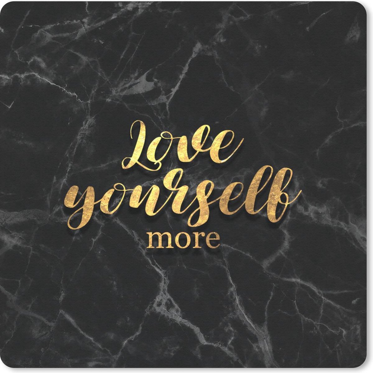 Muismat 30x30 cm - Mousepad Quotes - Love - Goud - Marmer print - Muismatten