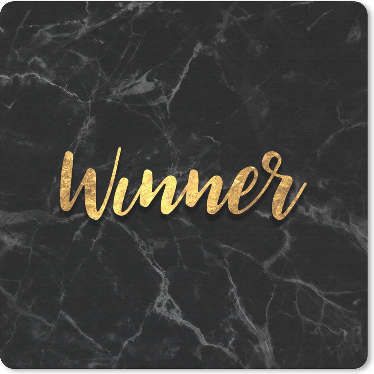 Muismat 20x20 cm - Mousepad Win - Goud - Marmer print - Muismatten