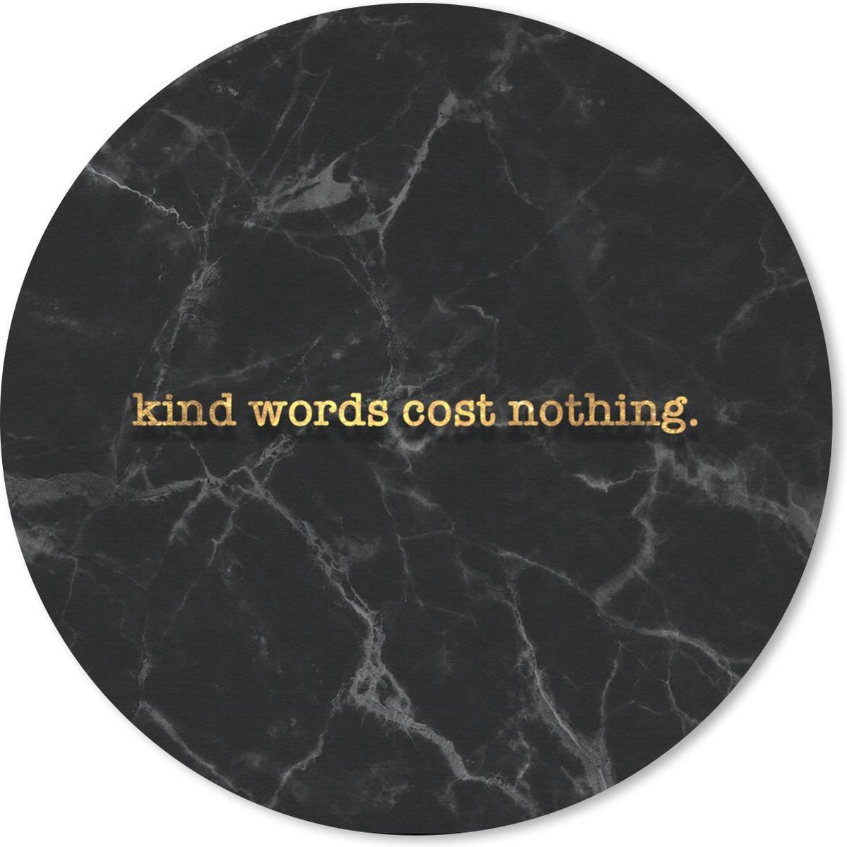 Muismat rond 20x20 cm - Mousepad Quotes - Spreuken - Goud - Marmer print - Ronde muismatten