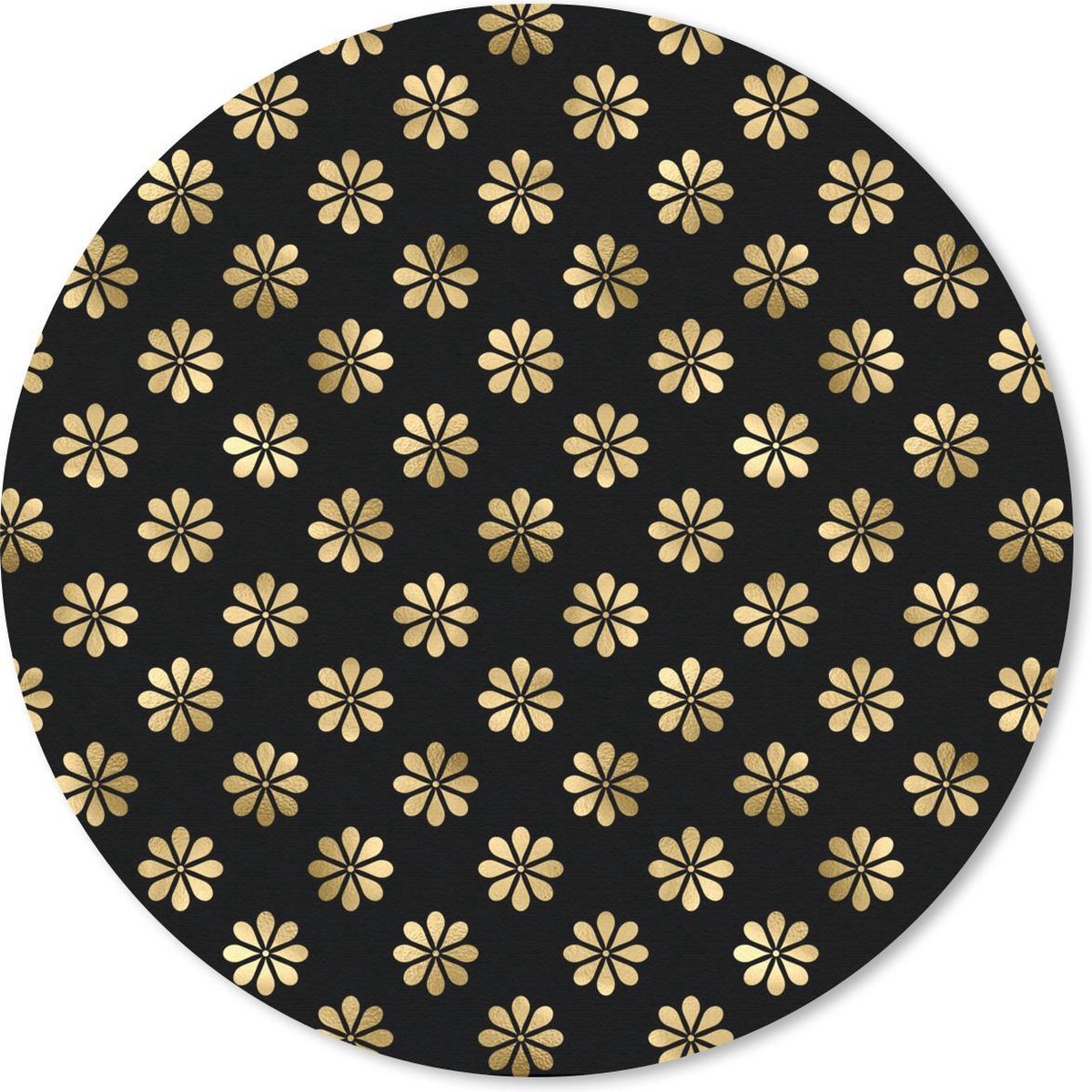 Muismat rond 30x30 cm - Mousepad Patronen - Bloemen - Goud - Ronde muismatten