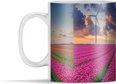 Mok - Tulpenveld met windmolens - 350 ml - Beker