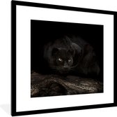 Fotolijst incl. Poster - Panter - Boomstam - Zwart - 40x40 cm - Posterlijst