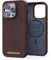 Njord byELEMENTS iPhone 14 Pro Max hoesje - Telefoonhoesje van Hoogwaardig Leer - Gereycled / Duurzaam materiaal - 2 Meter valbescherming - Geschikt voor Magsafe / Draadloos laden - Donkerbruin