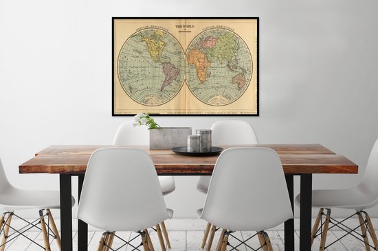 Koop het kunstwerk 'Anteke Wereldkaart' van World Maps als schlderj