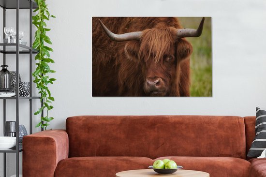 Tableau sur toile Scottish Highlander - Oranje - Animaux - 140x90 cm - Décoration murale