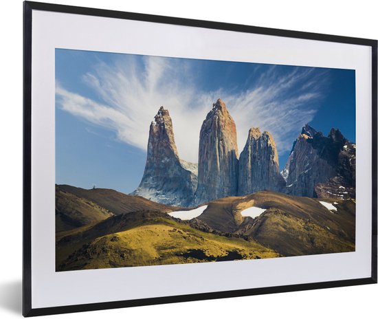 Fotolijst incl. Poster - Het nationaal park Torres del Paine in Chili - 60x40 cm - Posterlijst