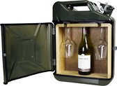 Jerrycan Wijnbar - Minibar - Wijnrek - Wijnkast - Wijnkist - Incl. 2 Wijnglazen - Handgemaakt in Nederland - 5,2 KG