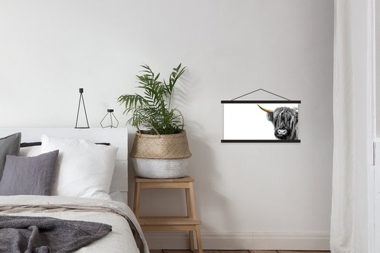 Porte-affiche avec affiche - Affiche scolaire - Highlander écossais - Zwart - Or - 60x30 cm - Lattes noires