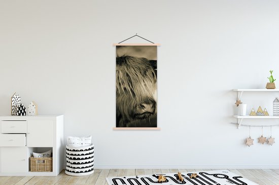 Porte-affiche avec affiche - Affiche scolaire - Highlander écossais - Animaux - Cheveux - 90x180 cm - lattes vierges