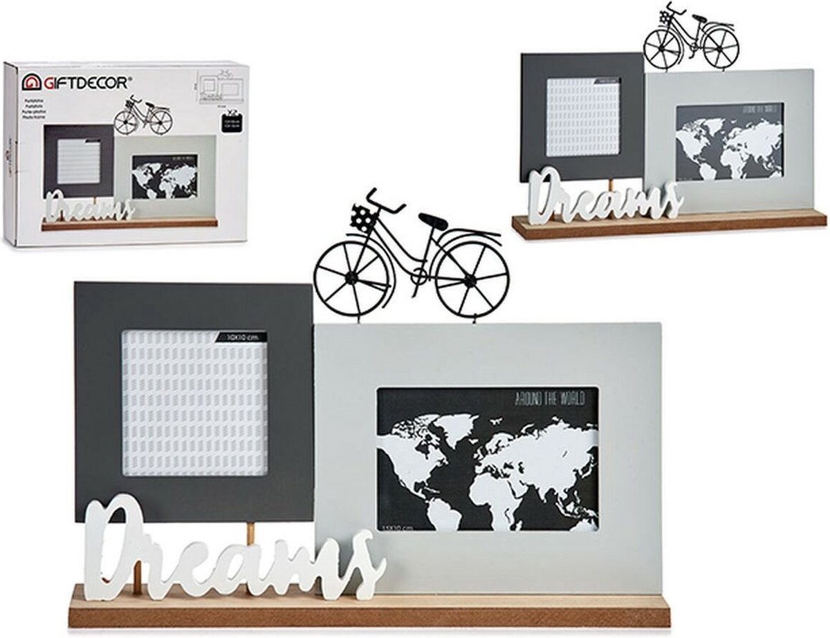 Fotolijsten Dreams Zwart Grijs Wit Hout (37,5 x 6 x 26,5 cm)