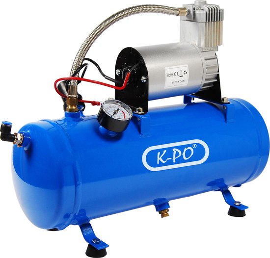 Compresseur K-PO - 12 Volt - 6-8 Bar - Réservoir 6 Litres - Air sonore