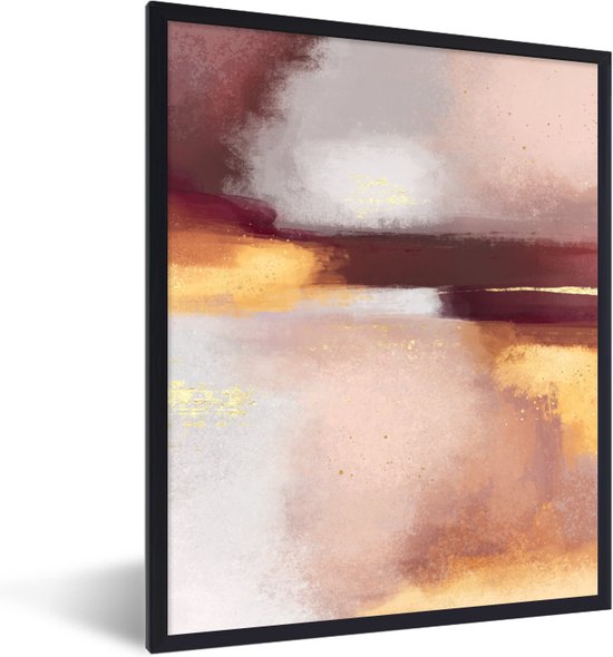 Fotolijst incl. Poster - Verf - Abstract - Pastel - 30x40 cm - Posterlijst