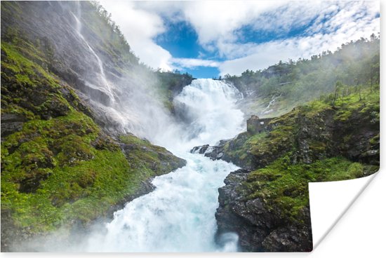 Poster Kjosfossen waterval foto - 180x120 cm XXL