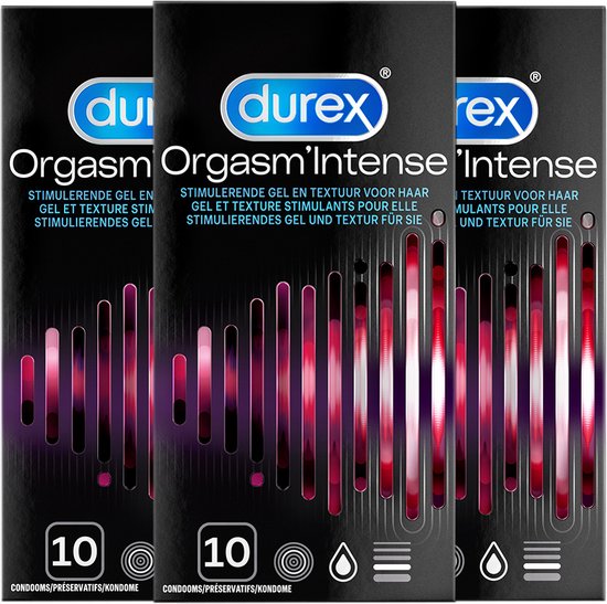 Foto: Durex condooms orgasm intense met ribbels 10 stuks x3