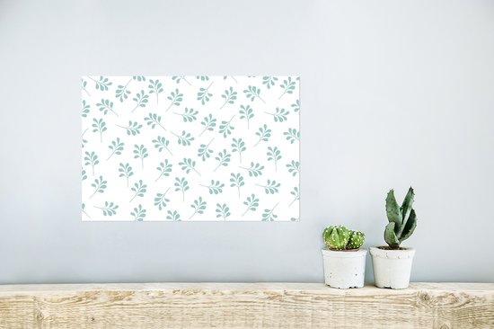 Poster Feuilles - Motif - Blauw - 30x20 cm
