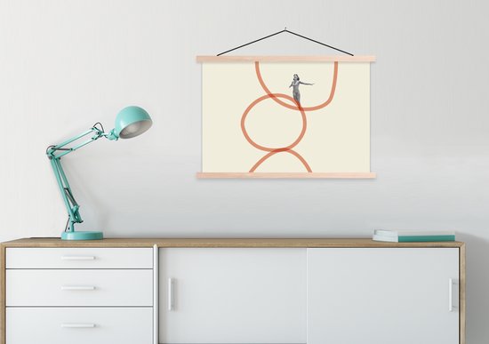 Porte-affiche avec affiche - Affiche scolaire - Amour - Vintage - Couple - Design - 90x60 cm - lattes vierges