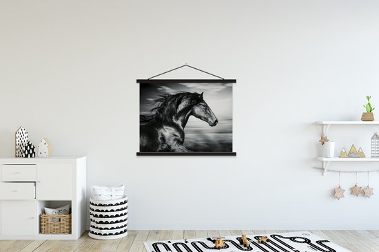Porte-affiche avec affiche - Affiche scolaire - Cheval - Animaux - noir - Wit - 150x113 cm - Lattes noires
