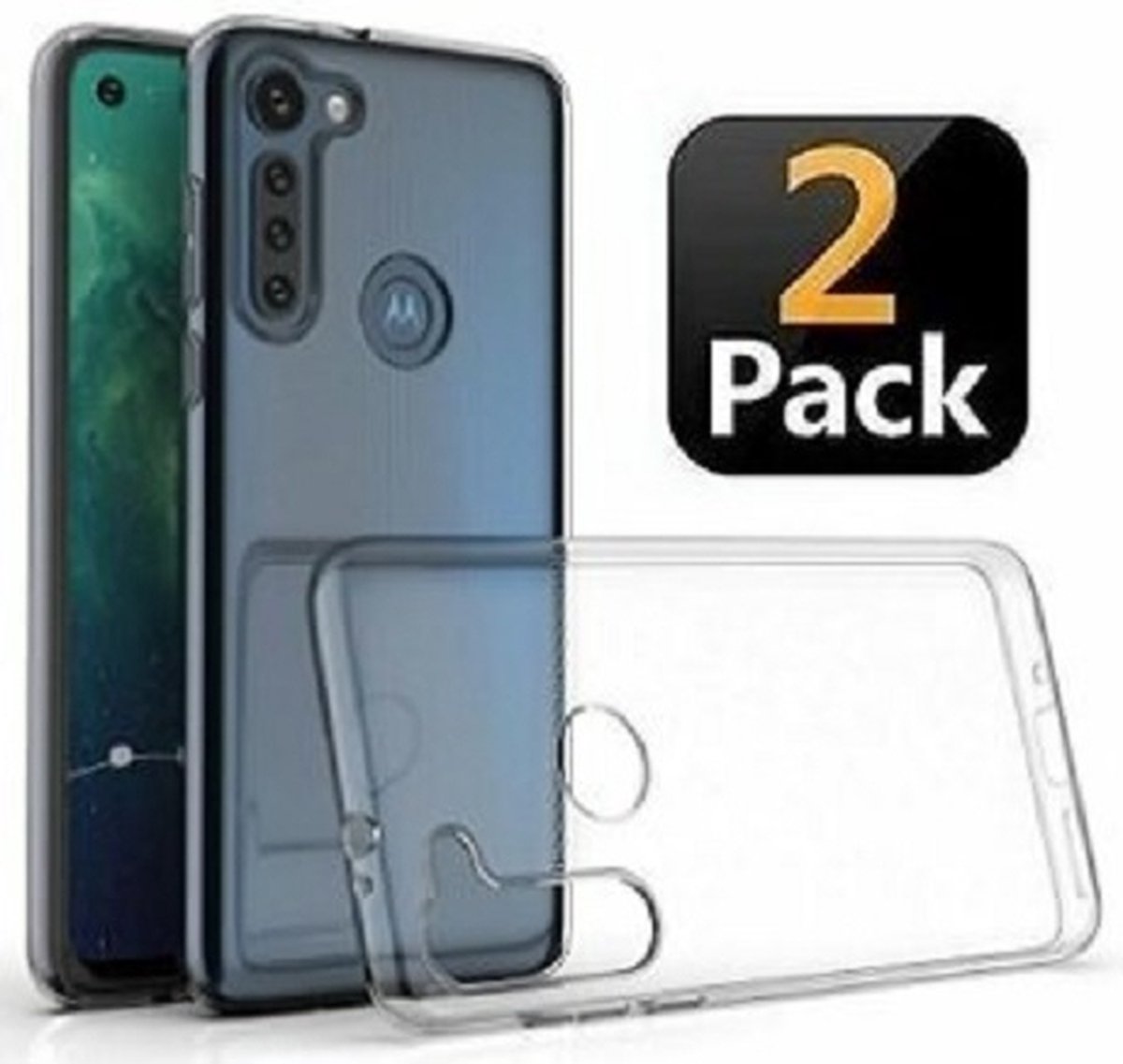 Motorola Moto G8 Power Hoesje TPU Siliconen Transparant 2x