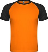 Fluor Oranje met Zwart unisex sportshirt korte mouwen Indianapolis merk Roly maat XL