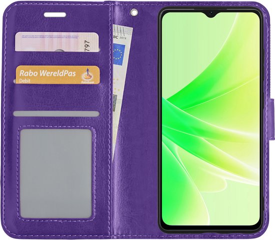OPPO A57 Case Bookcase Flip Case Book Cover - OPPO A57 Case Book Case - Violet