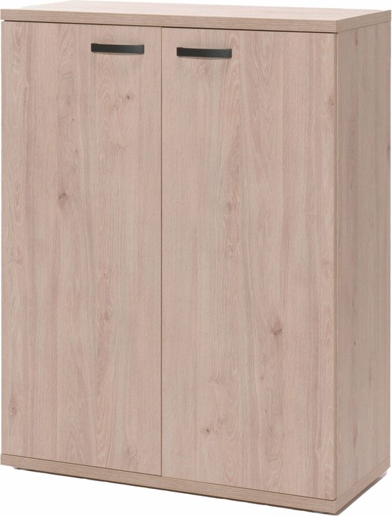 Kledingkast met drie deuren Mackinac 01, kleur: wit / eiken