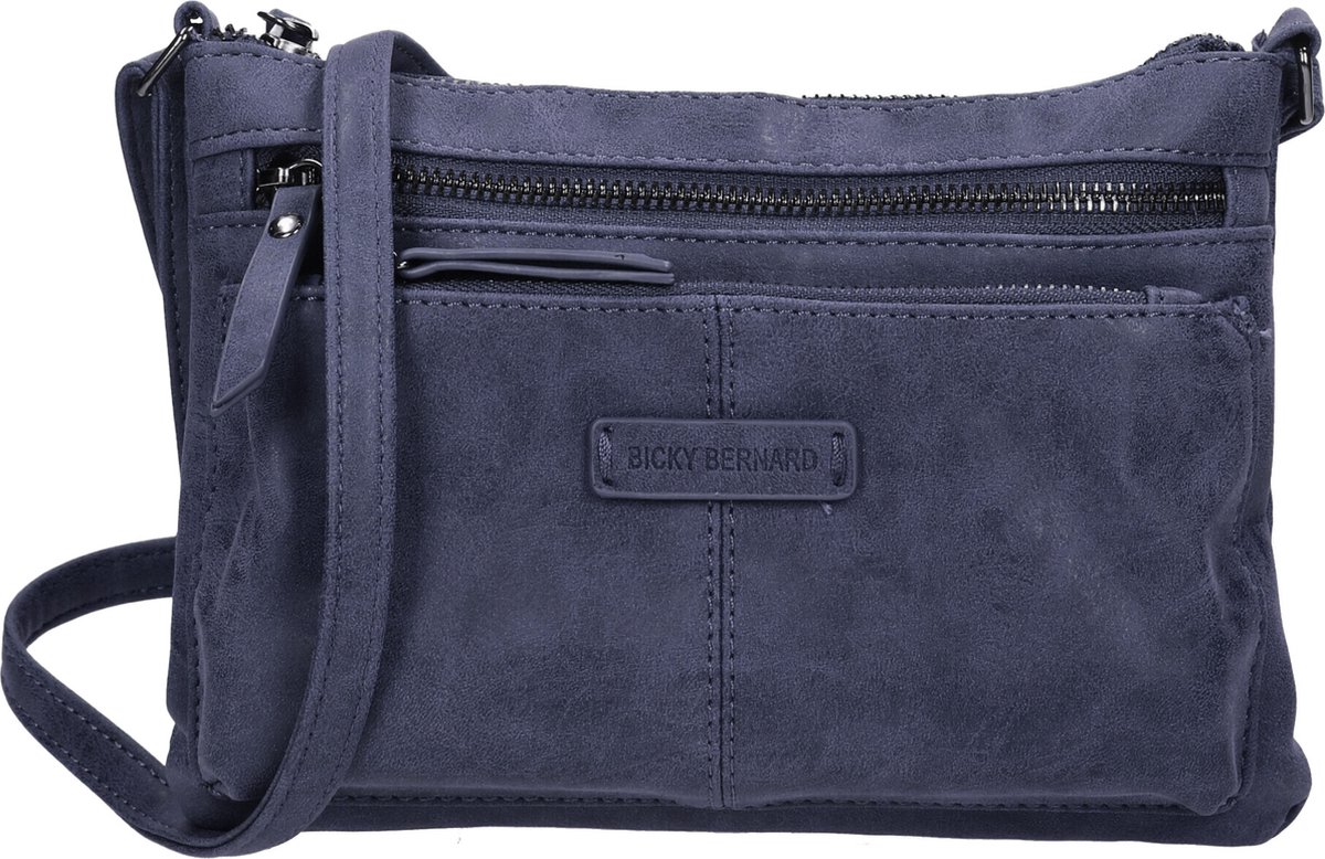 Bicky Bernard Schoudertas Dames blauw- Crossbody 22.5x4.5x16.5cm - 5 Vakken