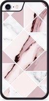iPhone 8 Hardcase hoesje Roze Marmer - Designed by Cazy