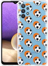 Hoesje geschikt voor Samsung Galaxy A32 5G Soccer Ball Orange Shadow