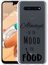 LG K41S Hoesje Mood for Food Black - Designed by Cazy