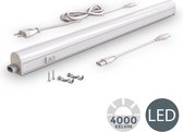B.K.Licht - Réglette LED - éclairage de cuisine à LED - sous l'armoire - lumière blanche neutre - sous meuble cuisine - éclairage d'armoire - 8W