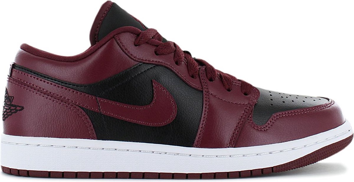 AIR JORDAN 1 Low - Sneakers Schoenen Leer Zwart-Rood DC0774-006 - Maat EU 40.5 US 9