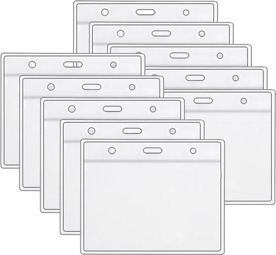 Fako Bijoux® - Porte-badge Plastique XL - Porte-cartes nominatives - Porte-cartes - 11.5x10cm - Transparent - 50 pièces