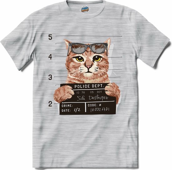 Sofa Destroyer | Katten - Kat - Cats - T-Shirt - Unisex - Donker Grijs - Gemêleerd - Maat 4XL