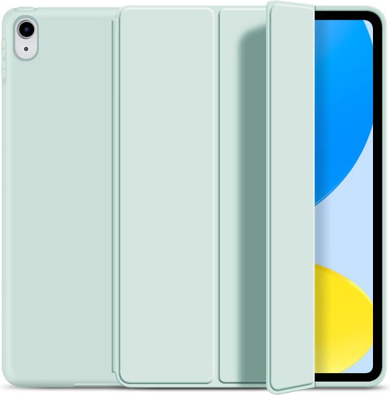 Coque en silicone souple adaptée au nouvel iPad Air 2020 - Vert menthe - iPad Air 4 - Coque iPad AIR - Coque Ipad AIR - Coque Ipad AIR - Réveil automatique - Magnétique - Coque tablette - Smart Case - Smartfolio