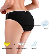 Ce pack contient 3 sous-vêtements menstruels lavables, absorbants et réutilisables. Ils sont conçus pour des débits abondants et prétendent être anti-fuite. Le slip menstruel est hygiénique