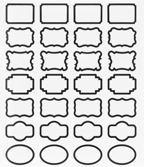 QUVIO Stickers - Met kader - Set van 140 - Met frame - Verschillende vormen - Keukenlabel - Keukenetiketten - Kruidenlabels - Voor kruidenpotjes