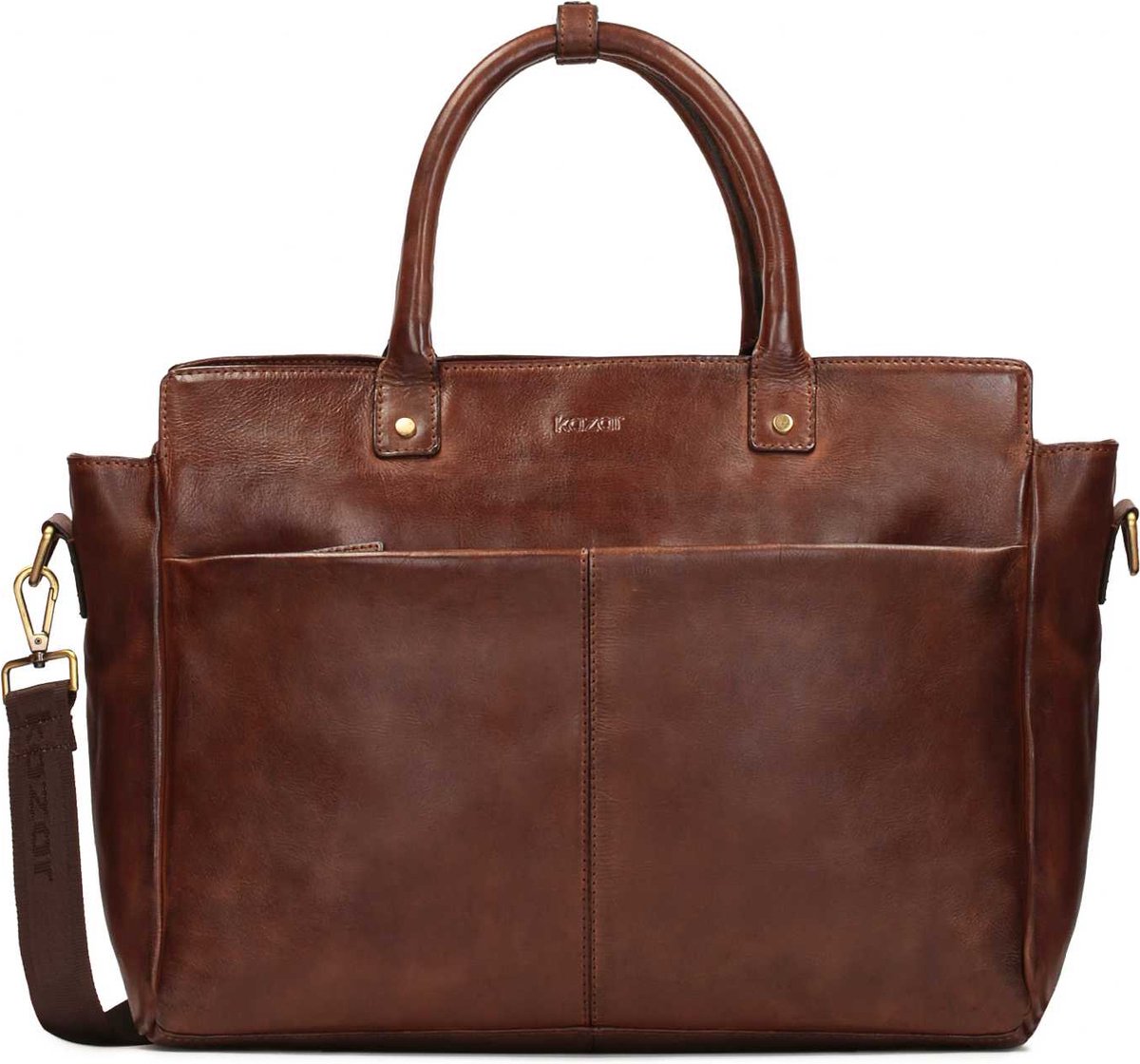 Elegante mannen leren tas in zakelijke stijl