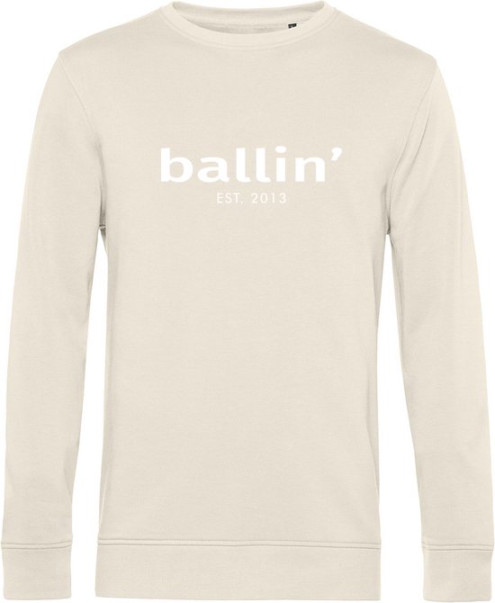 Heren Sweaters met Ballin Est. 2013 Basic Sweater Print - Beige - Maat L
