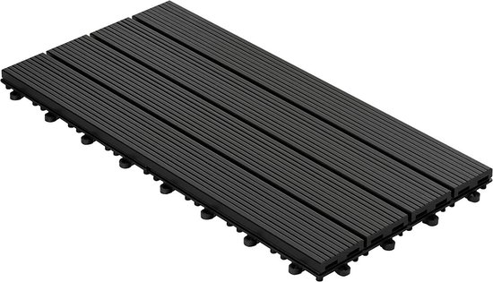 ECD Germany WPC Terras Tegels 60x30 cm 30er Spar Set für 2m²