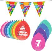 Haza Leeftijd verjaardag thema pakket 7 jaar - ballonnen/vlaggetjes