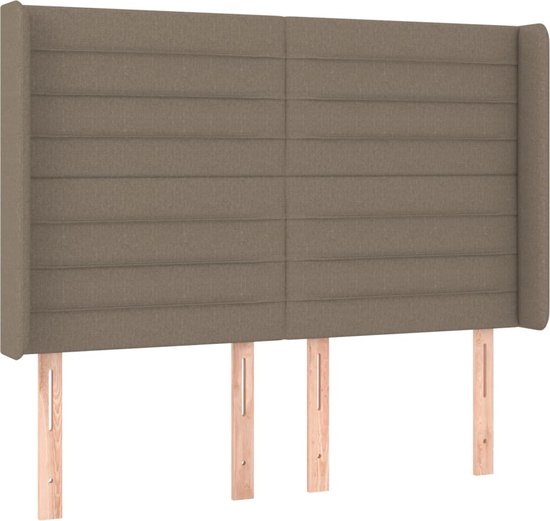vidaXL Tête de lit - Tête de lit Éclairage LED - 147x16x118/128 cm - Taupe - Partie lit