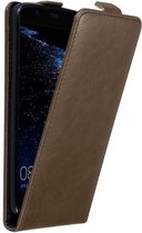 Cadorabo Hoesje geschikt voor Huawei P10 PLUS in KOFFIE BRUIN - Beschermhoes in flip design Case Cover met magnetische sluiting
