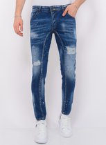 Destroyed Jeans Heren Stonewashed - Slim Fit -1083- Blauw