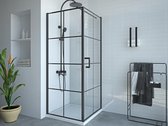 Shower & Design Vast douchescherm met matzwarte taatsdeur - 80 x 80 x 190 cm - CAPARICA L 80 cm x H 190 cm x D 80 cm