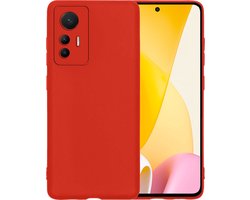 Hoesje - Geschikt voor Xiaomi 12 Lite - Sterk & Shockproof - Siliconen Case - Hoes Cover - Telefoonhoes - Rood