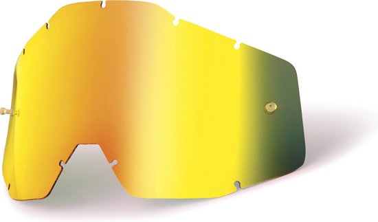 100% Racecraft/Accuri/Strata Goggles Replacement Mirror Lens - Gold Mirror/Smoke -