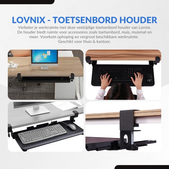 Lovnix Toetsenbordhouder - Ergonomisch - Bureau ... - Bol